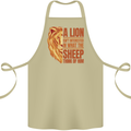 Christianity Lion Quote Religion Christian Cotton Apron 100% Organic Khaki