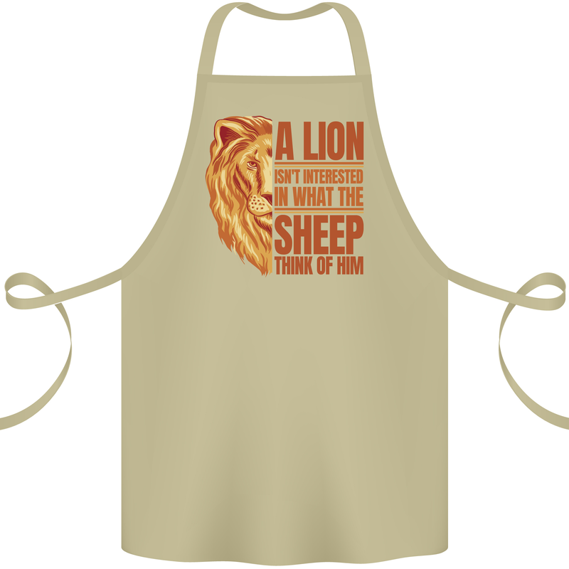 Christianity Lion Quote Religion Christian Cotton Apron 100% Organic Khaki