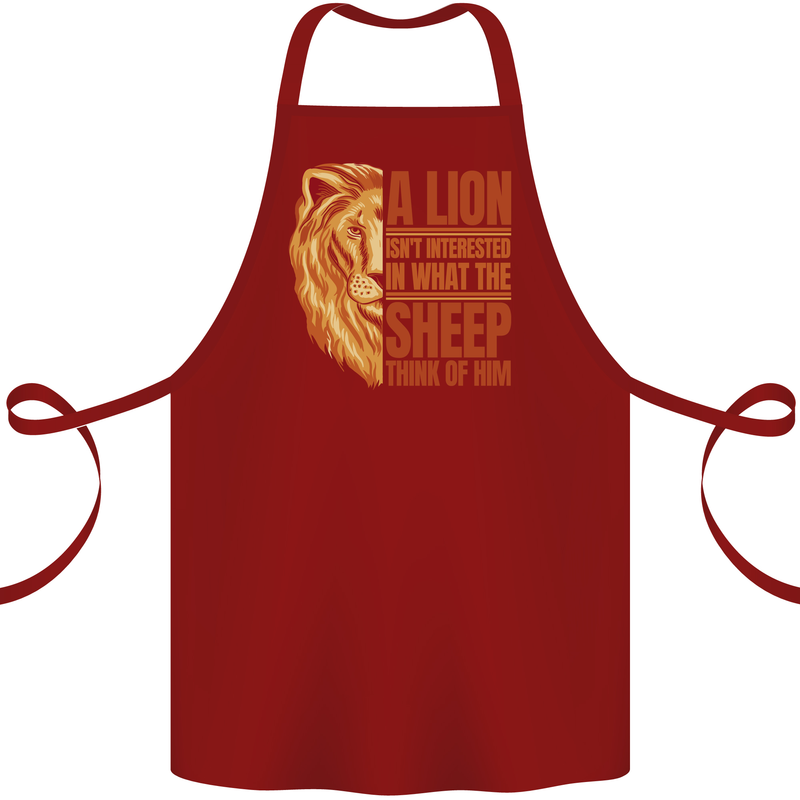 Christianity Lion Quote Religion Christian Cotton Apron 100% Organic Maroon