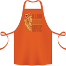 Christianity Lion Quote Religion Christian Cotton Apron 100% Organic Orange