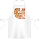 Christianity Lion Quote Religion Christian Cotton Apron 100% Organic White