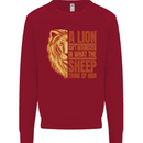 Christianity Lion Quote Religion Christian Kids Sweatshirt Jumper Red