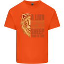 Christianity Lion Quote Religion Christian Kids T-Shirt Childrens Orange