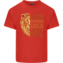 Christianity Lion Quote Religion Christian Kids T-Shirt Childrens Red