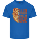 Christianity Lion Quote Religion Christian Kids T-Shirt Childrens Royal Blue