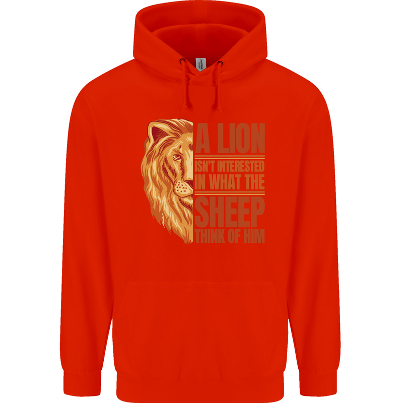 Christianity Lion Quote Religion Christian Mens 80% Cotton Hoodie Bright Red