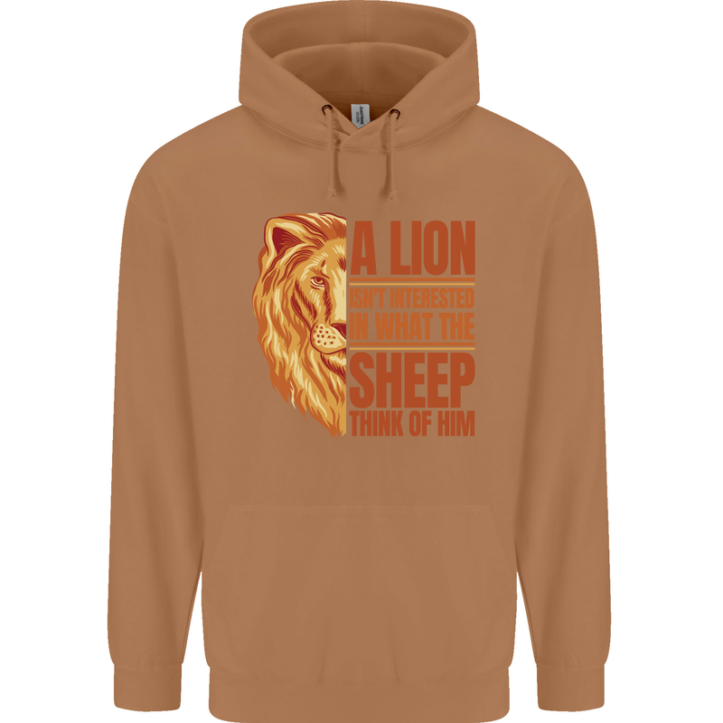 Christianity Lion Quote Religion Christian Mens 80% Cotton Hoodie Caramel Latte