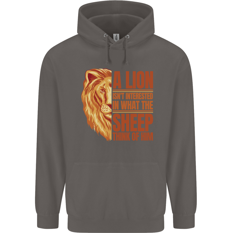 Christianity Lion Quote Religion Christian Mens 80% Cotton Hoodie Charcoal