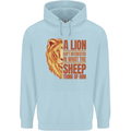Christianity Lion Quote Religion Christian Mens 80% Cotton Hoodie Light Blue