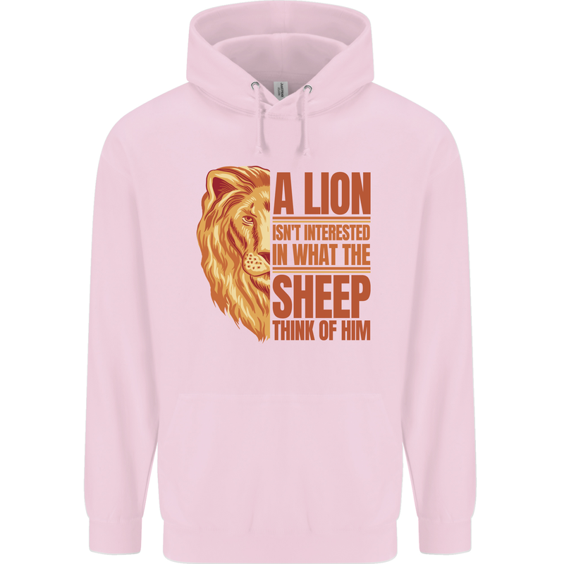 Christianity Lion Quote Religion Christian Mens 80% Cotton Hoodie Light Pink