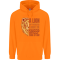 Christianity Lion Quote Religion Christian Mens 80% Cotton Hoodie Orange