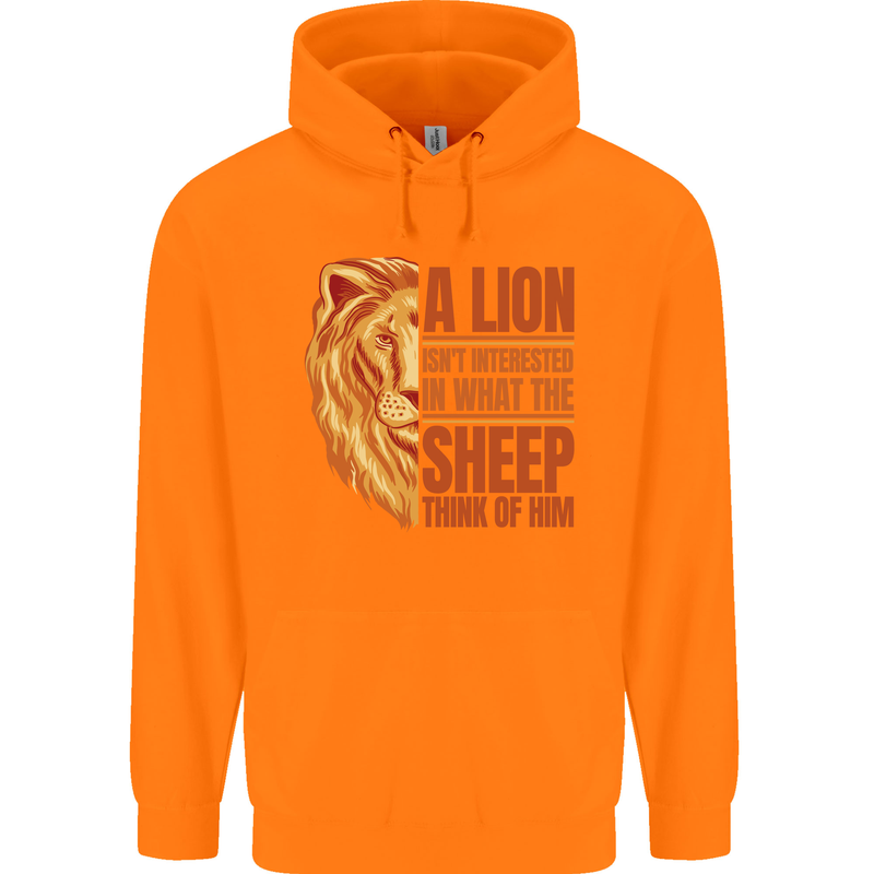 Christianity Lion Quote Religion Christian Mens 80% Cotton Hoodie Orange