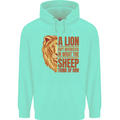 Christianity Lion Quote Religion Christian Mens 80% Cotton Hoodie Peppermint
