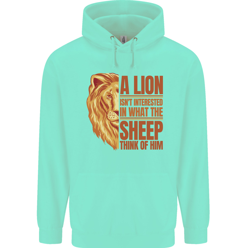 Christianity Lion Quote Religion Christian Mens 80% Cotton Hoodie Peppermint