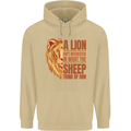 Christianity Lion Quote Religion Christian Mens 80% Cotton Hoodie Sand