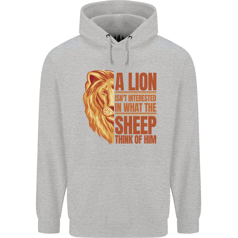 Christianity Lion Quote Religion Christian Mens 80% Cotton Hoodie Sports Grey