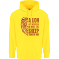 Christianity Lion Quote Religion Christian Mens 80% Cotton Hoodie Yellow
