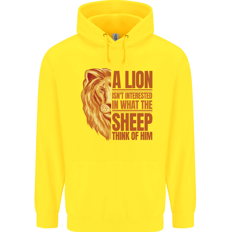 Christianity Lion Quote Religion Christian Mens 80% Cotton Hoodie Yellow