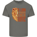 Christianity Lion Quote Religion Christian Mens Cotton T-Shirt Tee Top Charcoal
