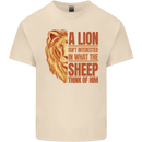 Christianity Lion Quote Religion Christian Mens Cotton T-Shirt Tee Top Natural