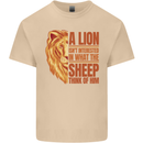 Christianity Lion Quote Religion Christian Mens Cotton T-Shirt Tee Top Sand