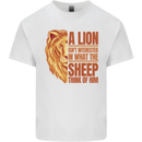 Christianity Lion Quote Religion Christian Mens Cotton T-Shirt Tee Top White