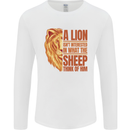 Christianity Lion Quote Religion Christian Mens Long Sleeve T-Shirt White