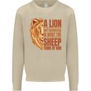 Christianity Lion Quote Religion Christian Mens Sweatshirt Jumper Sand