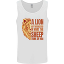 Christianity Lion Quote Religion Christian Mens Vest Tank Top White