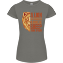 Christianity Lion Quote Religion Christian Womens Petite Cut T-Shirt Charcoal