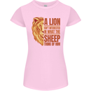 Christianity Lion Quote Religion Christian Womens Petite Cut T-Shirt Light Pink