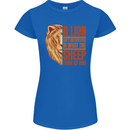 Christianity Lion Quote Religion Christian Womens Petite Cut T-Shirt Royal Blue