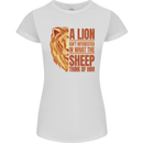 Christianity Lion Quote Religion Christian Womens Petite Cut T-Shirt White