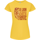 Christianity Lion Quote Religion Christian Womens Petite Cut T-Shirt Yellow