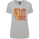 Christianity Lion Quote Religion Christian Womens Wider Cut T-Shirt Sports Grey