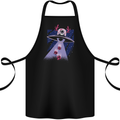 Christmas Alien Xmas Present Abduction UFO Funny Cotton Apron 100% Organic Black