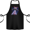 Christmas Alien Xmas Present Abduction UFO Funny Cotton Apron 100% Organic Black