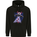 Christmas Alien Xmas Present Abduction UFO Funny Mens 80% Cotton Hoodie Black
