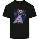 Christmas Alien Xmas Present Abduction UFO Funny Mens Cotton T-Shirt Tee Top Black