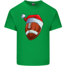 Christmas American Football Santa Hat Xmas Mens Cotton T-Shirt Tee Top Irish Green