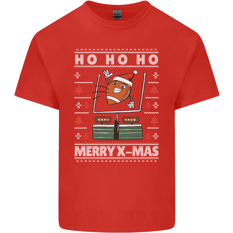 Christmas American Football Xmas Kids T-Shirt Childrens Red