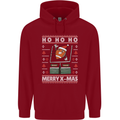 Christmas American Football Xmas Mens 80% Cotton Hoodie Red