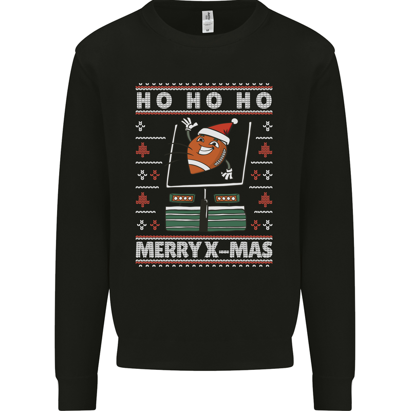 Christmas American Football Xmas Mens Sweatshirt Jumper Black