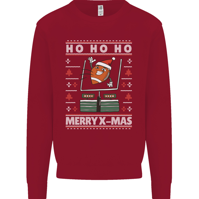 Christmas American Football Xmas Mens Sweatshirt Jumper Red