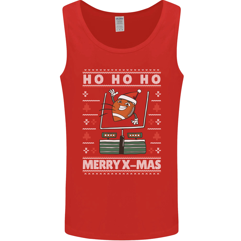 Christmas American Football Xmas Mens Vest Tank Top Red