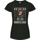 Christmas American Football Xmas Womens Petite Cut T-Shirt Black