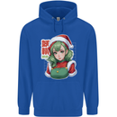 Christmas Anime Girl Xmas Mens 80% Cotton Hoodie Royal Blue