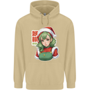 Christmas Anime Girl Xmas Mens 80% Cotton Hoodie Sand