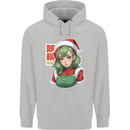 Christmas Anime Girl Xmas Mens 80% Cotton Hoodie Sports Grey