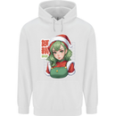 Christmas Anime Girl Xmas Mens 80% Cotton Hoodie White